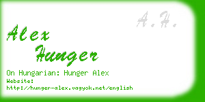 alex hunger business card